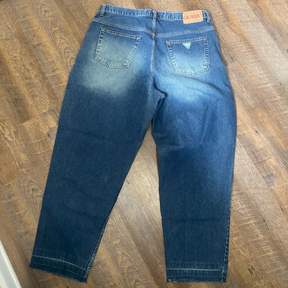 MEN’S GUESS PASCAL LOOSE FIT TAPERED LEG BUTTON FLY SIZE 38X32 UNDONE HEM UNIQUE - Picture 6 of 10